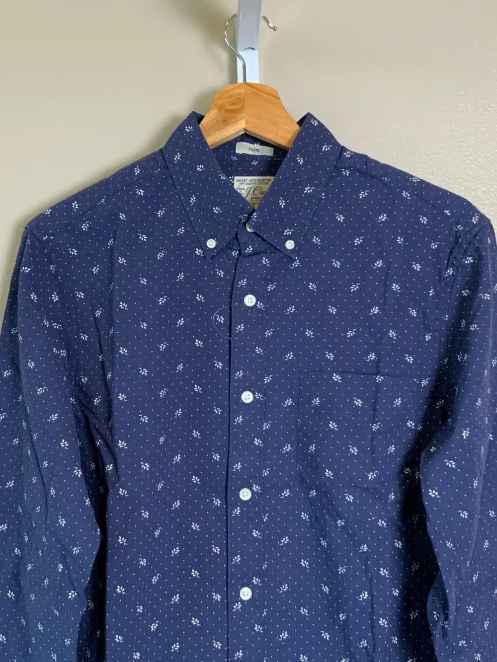 J. Crew Slim Stretch Secret Wash Button Down Shirt in Little Branch Dot